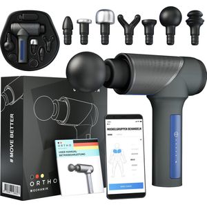 OrthoMechanik - Massage Gun Professional met Smartphone App-Expert Video's - Massage apparaat met accessoires - Massage pistool voor sneller herstel