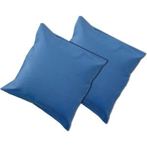 Sleepnight Kussensloop - 2 Pack bleu Effen Katoen - 63 x 63 cm - - 600308-2x-63 x 63 cm