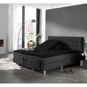 Split Topper Jersey Hoeslaken Zwart 200 x 200/220