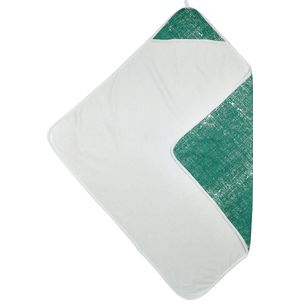 Meyco Baby Fine Lines badcape - emerald green - 90x90cm