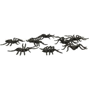 Nep spinnen/spinnetjes 6 cm - zwart - 16x stuks - Horror/griezel thema decoratie beestjes
