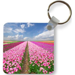 Sleutelhanger - Uitdeelcadeautjes - Tulpen - Zon - Lente - Plastic