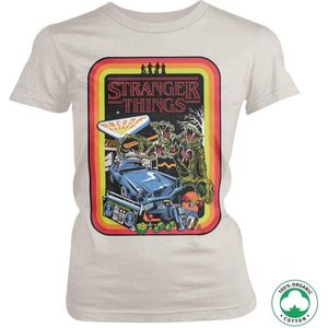 Stranger Things Dames Tshirt -XL- Retro Poster Organic Wit