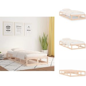 vidaXL Bedframe - Bedframes - Bed - Bedbodem - Bedframe massief hout 75x190 cm