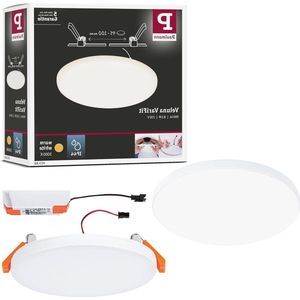 LED-paneel inbouwlamp Veluna VariFit IP44 125 mm rond incl. 1x85 watt plafondlamp satijn kunststof 3000 K