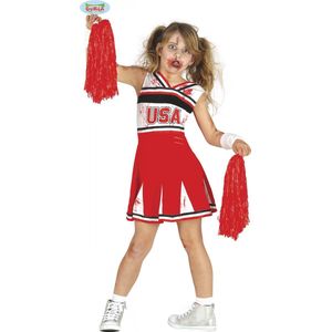 Fiestas Guirca - Zombie Cheerleader (5-6 jaar) - Carnaval Kostuum voor kinderen - Carnaval - Halloween kostuum meisjes