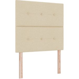 vidaXL - Hoofdbord - Met - Knopen - Tufted - Crème - 90 - cm - Stof