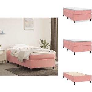 vidaXL Bedframe - Bedframes - Bed - Ledikant - Bedframe fluweel roze 90x200 cm