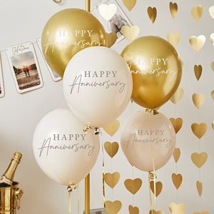 Happy Anniversary - Goud & Creme