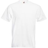Set van 8x stuks basic witte t-shirt voor heren - voordelige katoenen shirts - Regular fit, maat: L (40/52)