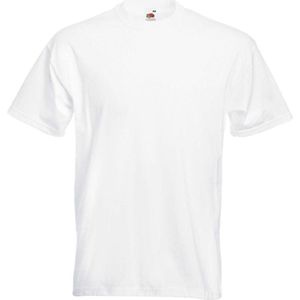 Set van 8x stuks basic witte t-shirt voor heren - voordelige katoenen shirts - Regular fit, maat: L (40/52)