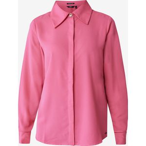 Pointy Collar Blouse Dames - Fuchsia - Maat L