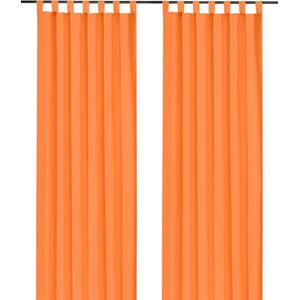 Dekoschal met lussen en plooiband uni oranje H x B 245 x 140 cm ondoorzichtig - ÖKOTEX gordijn Typ117