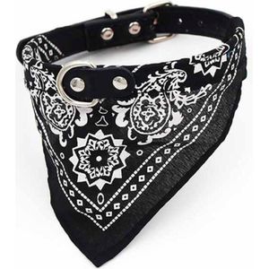 WiseGoods Premium Bandana Halsband Hond - Puppy Halsband - Huisdieren - Honden - Katten - Nekomtrek 23-28 cm - Zwart