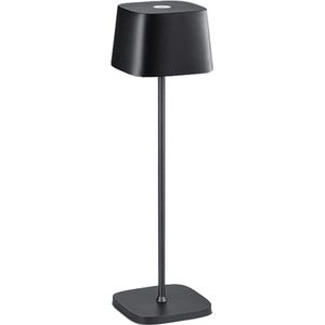 Charlie - Tafellamp Vierkant - Decoratie lamp - Moderne tafellamp - Dimbare tafellamp - USB-Touch Control - Zwart - USB-Oplaadbaar