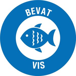 Bevat vis allergenen sticker op rol 20 mm - 1150 per rol