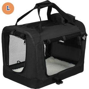 Reismand Katten & Honden - Reistas Vervoersbox Opvouwbaar - Vervoer Tas Kattenbox Hondenrugzak Voor Honden Katten - Hondendraagtas Rugzak - Zwart L