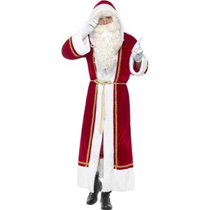 Smiffy's - Kerst & Oud & Nieuw Kostuum - Kerstman Mantel Kostuum - Rood - Large / XL - Kerst - Verkleedkleding