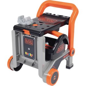 3-in-1 multifunctionele werkbank voor kinderen - kleine werkbank, mobiele trolley en kruiwagen met gereedschap