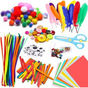 Knutselpakket Kinderen - Knutselset Kids - Hobby Materiaal - Knutselen - Knutselspullen - Knutselmateriaal - Hobbyset - 800 Creatieve Hobby Materialen