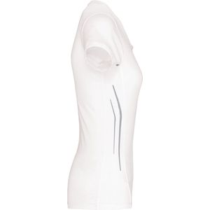 SportT-shirt Dames M Proact Ronde hals Korte mouw White / Silver 100% Polyester