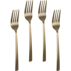 Excellent Houseware Taart/gebak vorkjes - 20x stuks - goud - RVS - 15 cm - verjaardag/feest vorkjes