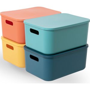 Inovra ® Stijlvolle en Stapelbare Opbergdozen met Deksel voor Diverse Ruimtes en Organisatie