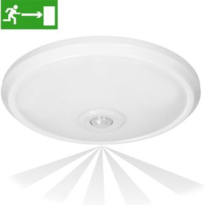 Adviti ZONDA LED Plafonnière met Noodaccu en PIR Bewegingssensor - Noodverlichting - 360° - Ø 29cm - 4000K - 800lm - 12W/230V