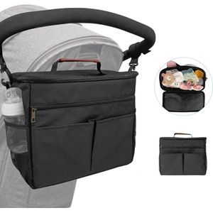 Kinderwagentas Organizer Kinderwagen Buggy Tas Baby Universele multifunctionele opbergtas (zwart)