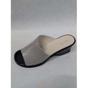 ROHDE 5544 / slippers met hak / wit - zwart / maat 40