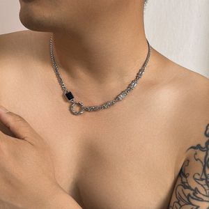 Helin life Klassieke ketting heren - Kettingen set- Schakelketting-Staal - RVS -Metalen Verbinden-Onregelmatig ontwerp-Cadeau voor Man -Geschenkdoos en wenskaart-Mannen Cadeautjes-zilver