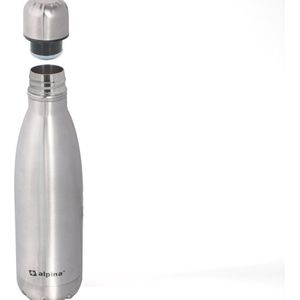 Alpina Isolerende drinkfles - Thermosfles - met Schroefdop - Dubbelwandig - 450 ml - RVS