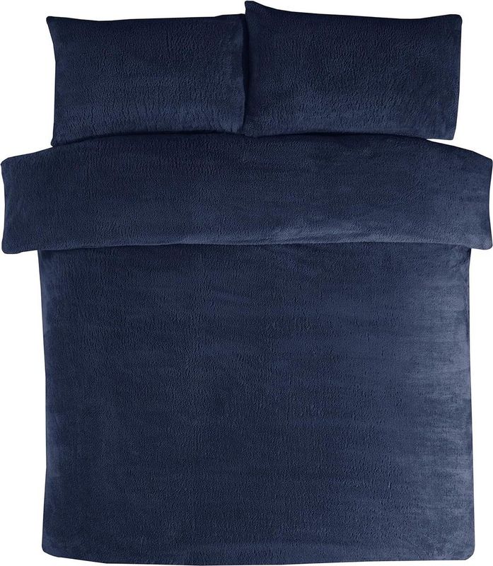 Decoware® Teddy Fleece dekbedovertrek - Blauw - 140x220 + 60x70 cm