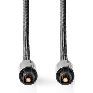Optische Audiokabel - TosLink Male - TosLink Male - 2.00 M - Rond - Katoen - Gun Metal Grijs