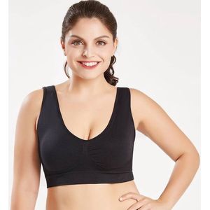 Sportchic - BH Zonder Beugel - Met Pads - Cup B75/80 - C75/80 - Sport BH - Sportbeha - Magic Bra - Dames kleding - Premium BH - ComfortBH - Medium support BH - BH zonder Sluiting - Zwart - M