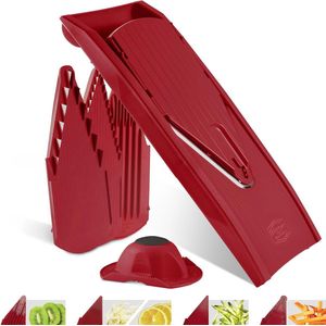 Groentesnijder Starter Set - Mandoline Slicer voor Perfecte Groentensnijden, 5-delige Set in Rood
