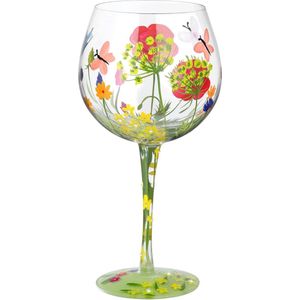 Flower Gin Bril Handgeschilderde Tuin Ballon Glazen Wijnglas Kleurrijk 20 oz Gepersonaliseerde Gift