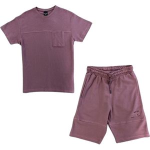 La Pèra Kinder Tweedelig Setje - T-shirt & Korte broek - Unisex - Paars - 140