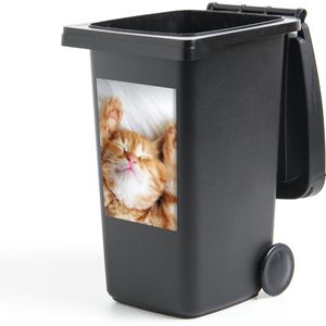 Container sticker Kat - Rood - Huisdieren - Kitten - 40x60 cm - Kliko sticker