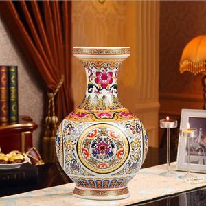 fanquare Jingdezhen keramische bloem vaas, handgemaakte porseleinen decoratieve vaas voor middenstukken, hoogte 25cm