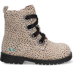 BunniesJR Tosca Trots Meisjes Biker Boots - Beige - Suède - Veters