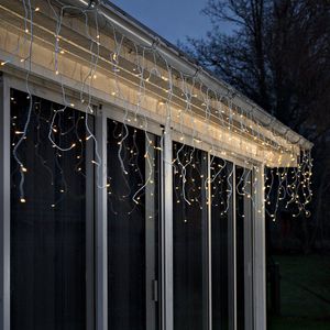 Lichtgordijn voor buiten - 200 LEDs - Extra warm wit - Dimbaar - 6 meter - Kerstverlichting