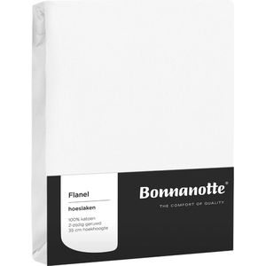 Bonnanotte hoeslaken flanel - wit 90x220