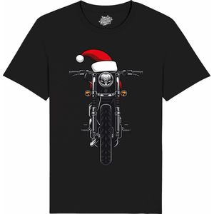 Kerstmuts Motor - Foute kersttrui kerstcadeau - Dames / Heren / Unisex Kleding - Grappige Kerst Outfit - T-Shirt - Unisex - Zwart - Maat 4XL