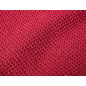 Deken van katoen, wafelpiqué, lichte knuffeldeken van 100% katoen, luchtige plaid, veelzijdig inzetbaar, onderhoudsvriendelijke deken, rood, 150 x 200 cm