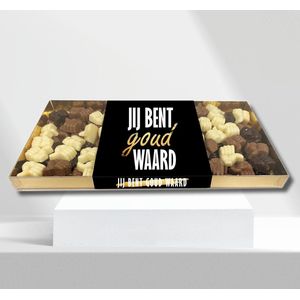 Jij bent goud waard - Kado - Cadeautje - Chocolade duimpjes in grote geschenkdoos - 1000 gram - 1 kilo - Geschenk - Verwennen