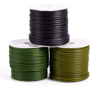 30 m holle pijp rubberen buis koorden 2 mm breien steek houders koorden olijfgroen zwart koord met 1 mm gat voor armband knutselen sieraden maken