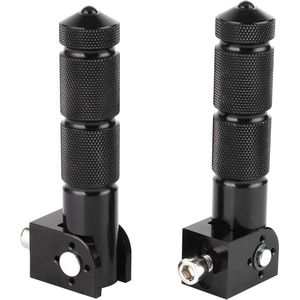 Opvouwbare voetsteunen voor M8 motorfiets - 2 stuks, elektrische motorfiets, aluminium, antislip, universeel, 90 graden vast/opvouwbaar, passagierspedaal steunstang (zwart)