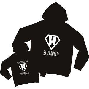 Matching hoodies Vader & Zoon/Dochter | Superheld | Vader L - Kind 98/104 | Eenmannenkado.nl