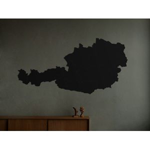 HOUTEN WANDDECORATIE / WOODEN WALL DECORATION - MUURDECORATIE / WALL ART - LANDKAART OOSTENRIJK / COUNTRY MAP AUSTRIA - 155 x 80cm - ZWART / BLACK - WANDFIGUUR ÖSTERREICH - ECHT HOUT - REAL WOOD